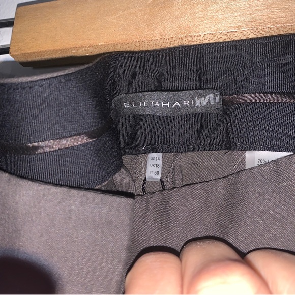 Elie Tahari Women's Bootcut Pants Size 14 Linen Rayon Elastane *Brown - Picture 3 of 8